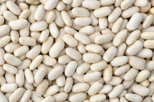 Top view of white beans in natural light
