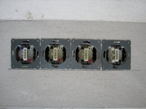 electric installations: light switches in a newly built house