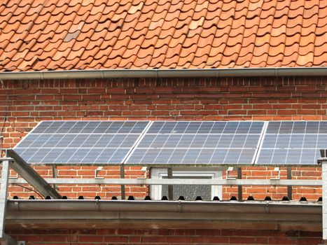 solar energy panels, roof, northern Germany, 2007