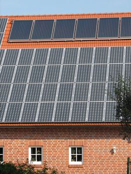 solar energy panels, roof, northern Germany, 2007