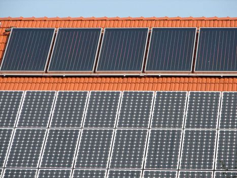 solar energy panels, roof, northern Germany, 2007