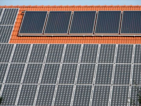 solar energy panels, roof, northern Germany, 2007