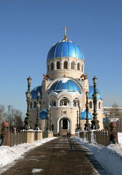 russian whitsunday temple in moscow city