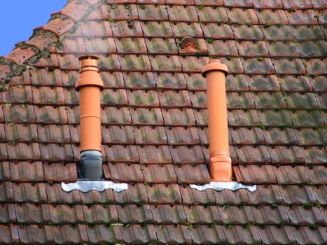 Chimneys, smoking, northern Germany, 2008