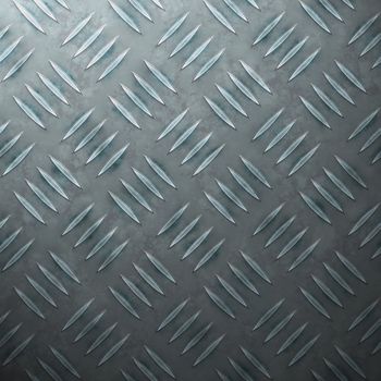 A diamond plate steel texture in a cold blue tint.