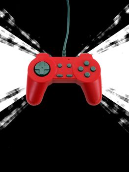 A red game controller isolated over white with plenty of copy space.  This file includes the clipping path.  