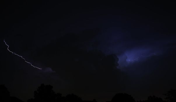 A lightning storm passes through the Ohio valley.  