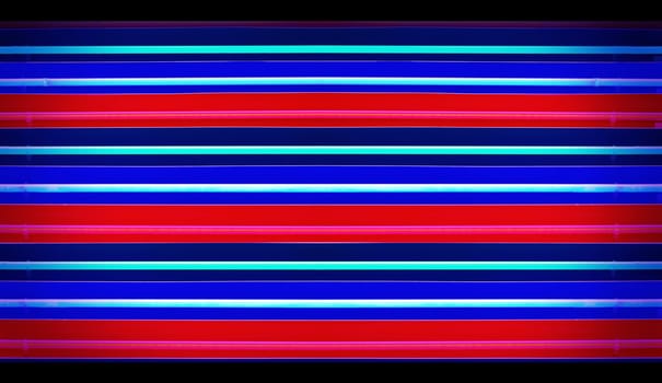 red an blue neon lighting  on club. abstract striped background 