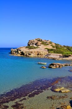 View of the Mediterranean Sea and east coast of Crete