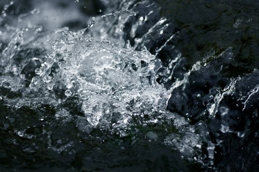 Fresh Water Splash - frozen movement and flowing with sparkle abstract