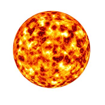 3D Sun in white background isolated high resolution