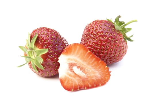 two strawberries and the half 