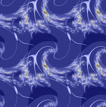 Abstract blue fractal rendered background. Seamless grid 2x2.