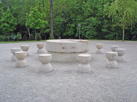 Constantin Brancusi Sculpture Table Of Silence (Tg. Jiu, Romania)