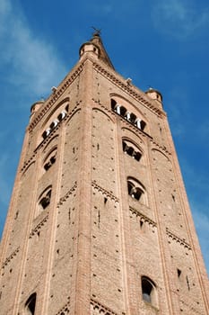 A first church was built in Forum Livii (Forlì) in the 4th century AD dedicated to St. Stephen. It was destroyed by a fire in 1173. The dedication to Saint Mercurialis the local martyr and patron had appeared since the 9th century. In 1176 the edifice was assigned to the Vallumbrosan Order. The current edifice was finished in 1180 in Lombard-Romanesque style along with the famous bell tower.