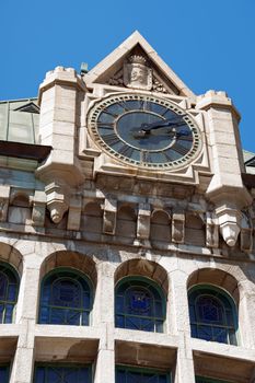 Detail of Gare du Palais, the railway and bus station of Quebec City