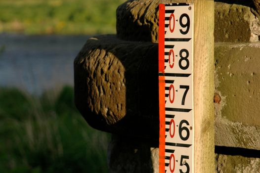 A river water depth meter for flooding