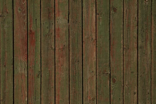 Old green fence from a board