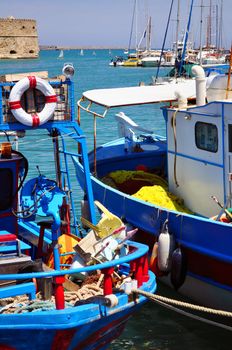 Fishing boats. Port of Heraklion, Crete, Greece