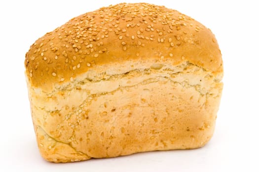 white bread with sesame on a white background