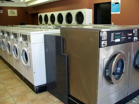 Laundromat
washing machines and dryers ready to use at the laundromat