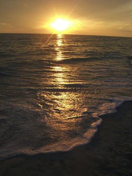 seashore at sunset 