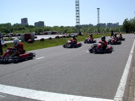 The competitions on karting. auto sport. no trademarks