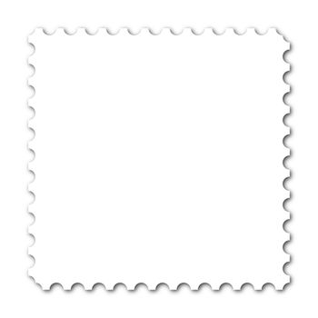 Square stamp with copy space on white background