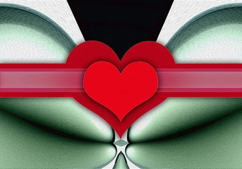 abstract fantasy image of heart love the background