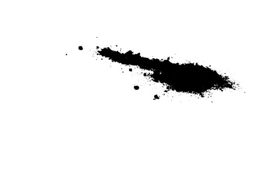 A splatter of ink splashes across a white background.