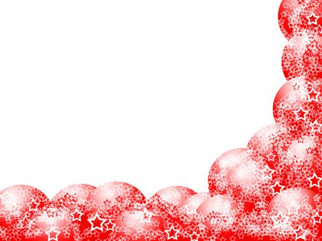 Elegant Christmas Corner Frame with Red Balls and Lacy Stars over Blank White Background

White Background