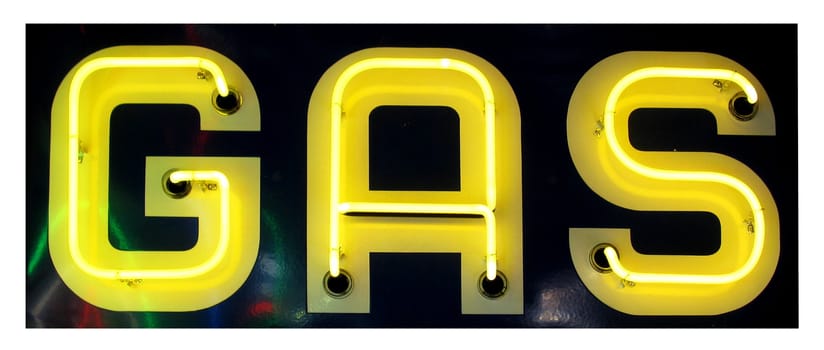 Vintage neon sign from a gas station.