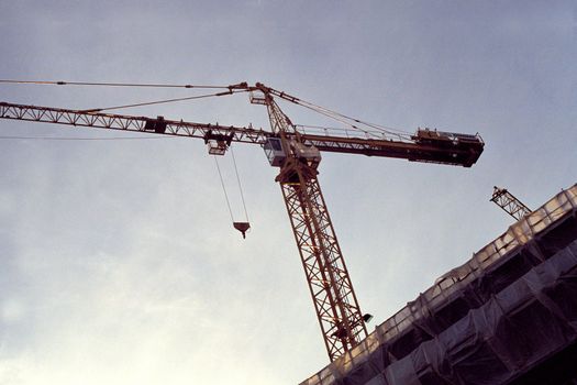 Crane over worksite