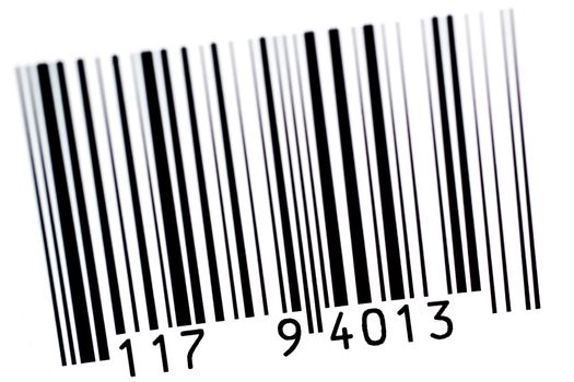 Close up of white and black bar code