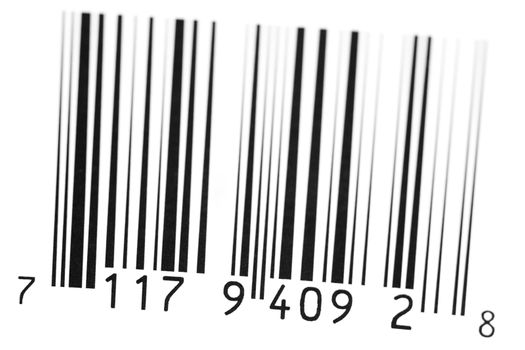 Close up of white and black bar code