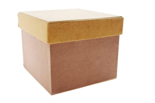 Cardboard box with clipping path on white background