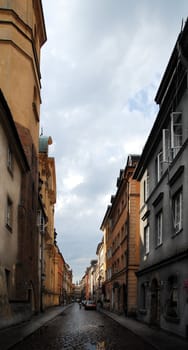 Shot done after rain in the afternoon. Piwna street in Old town. Warsaw