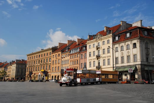 Main street and Castle square in Old Town in Warsaw