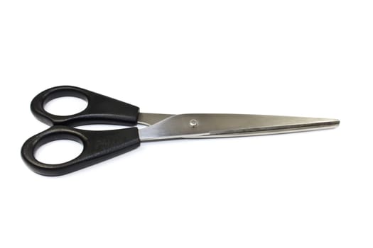 Black scissors isolated on white background