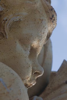 Close up of a cherubin statue