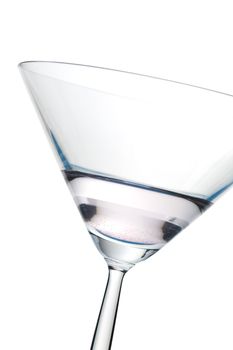 Close up of a cocktail over a white background,