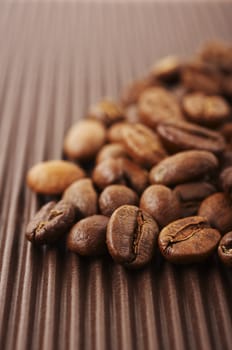 Coffee beans close-up with the shallow dof