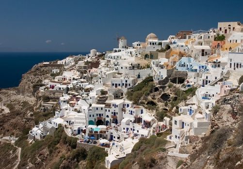 Colorful city on Santorini island