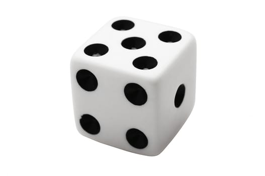 Isolated dice showing number 5