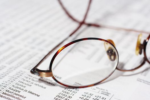 eyeglasses on the table 