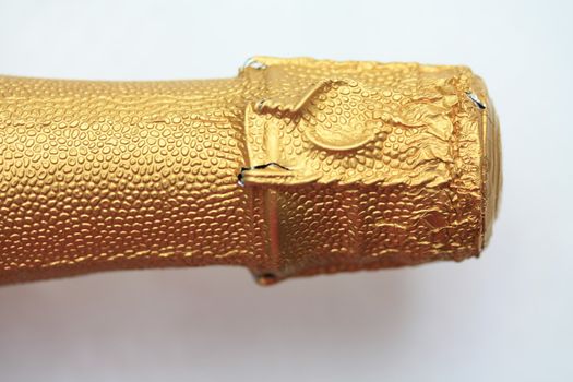 A close up of a champagne bottle cork