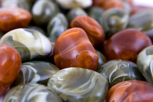 stack of decorative shining colorful pebbles