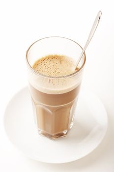 Close-up of a Glass of Hot chocolate with foam
