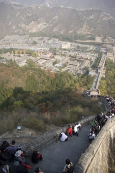 it is take it in the Great Wall,and it is very high