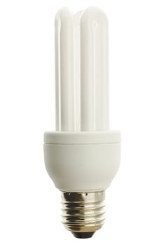 White fluorescent energy saver lamp over white background